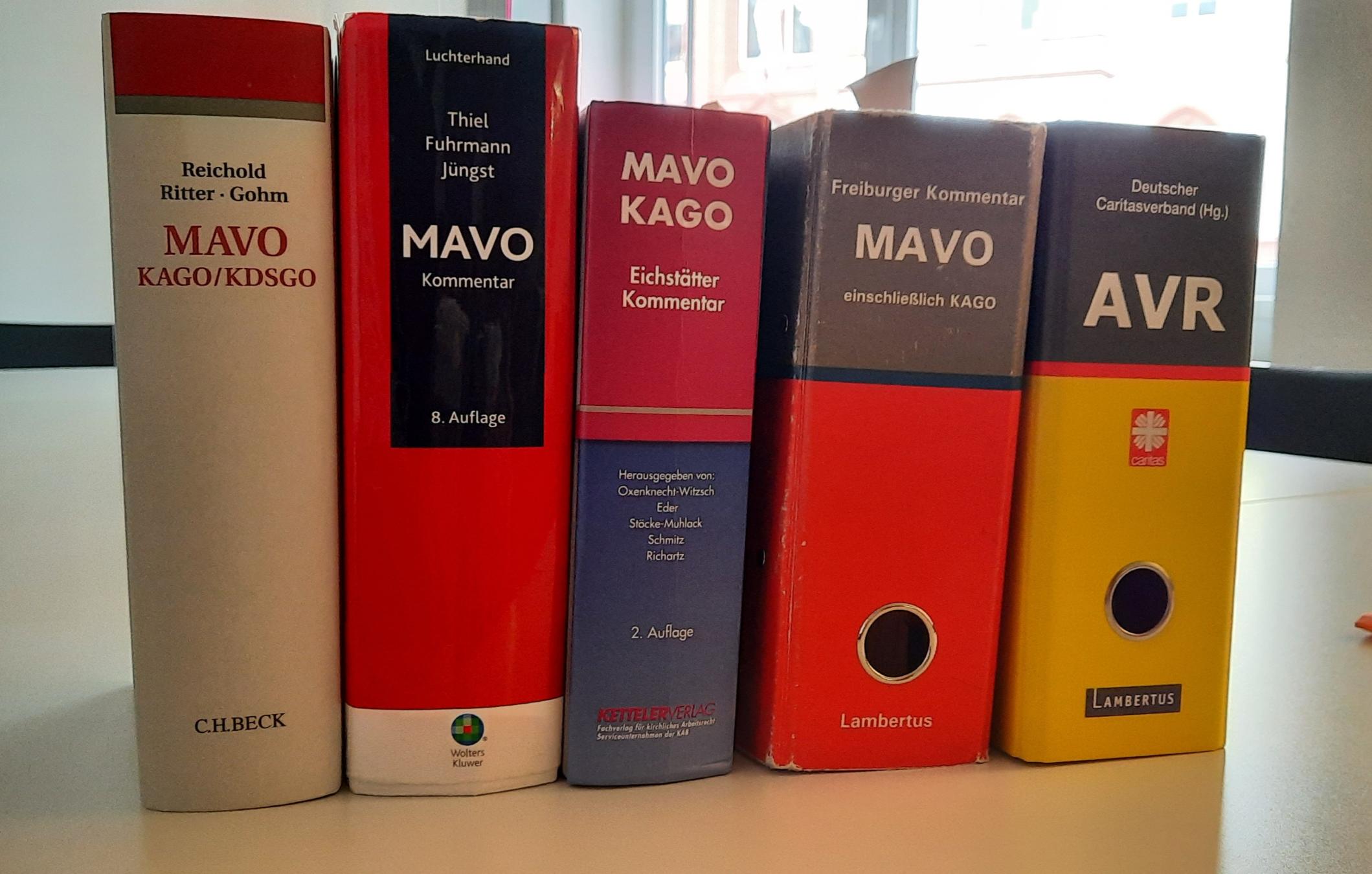 Man sieht die Buchrücken von den Kommentaren