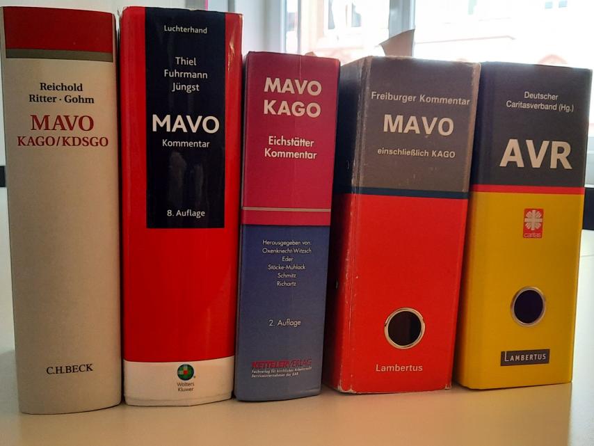Man sieht die Buchrücken von den Kommentaren
